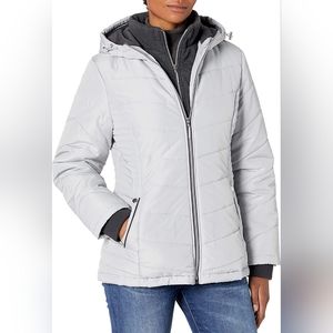 Quilted Puffer Insulated Double Zipper Coat